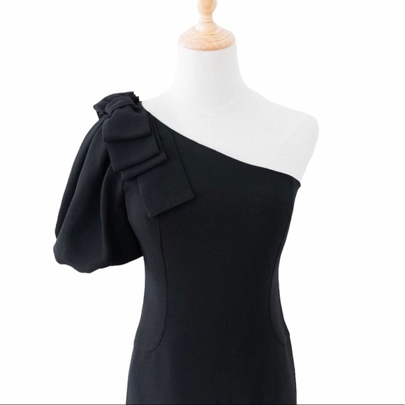 LA PERLA Collezione One Shoulder LBD Little Black Dress w Bow Detail IT 44  US 8 - Picture 4 of 9